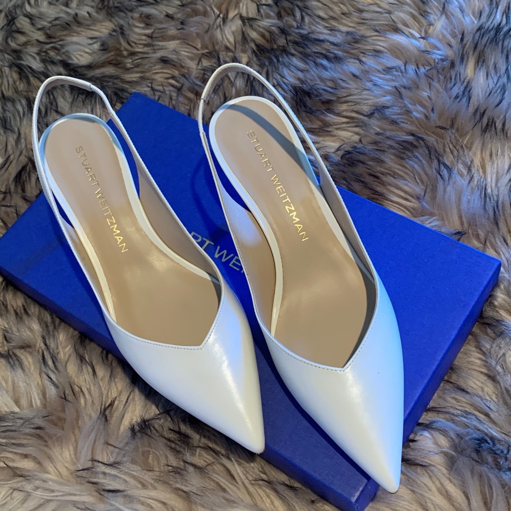 STUART WEITZMAN Eva 50 Slingback 
Color:Cream size 7B Original Box /No dust bag - Picture 6 of 11